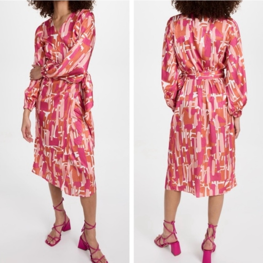 DIARRABLU XS Lala Wrap Patterned Lightweight Midi Dress